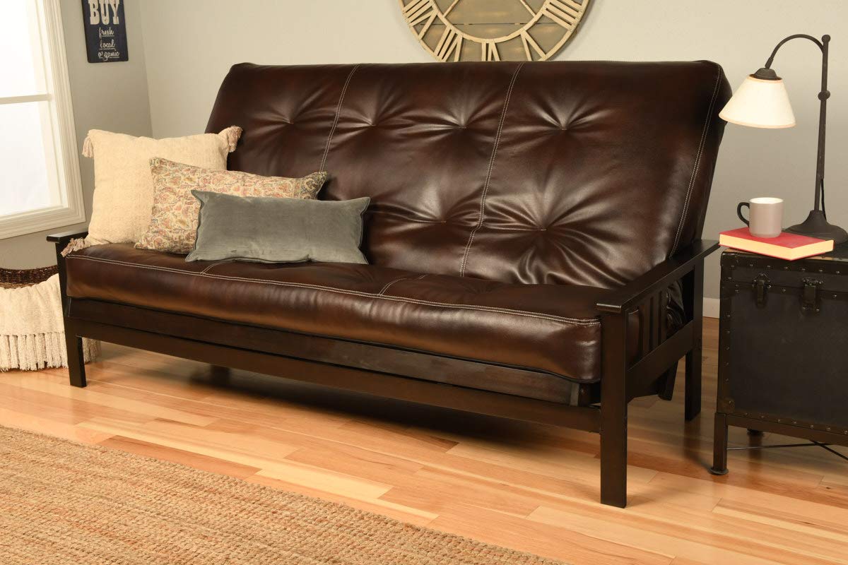 Kodiak Furniture Monterey Queen-Size Futon, Espresso Finish With Oregon Trail Java Mattress