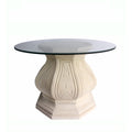 Anderson Teak Louis XIV Pedestal Table in Natural Beige