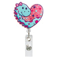 Valentine'S Badge Reel, Work Badge Holder Retractable Clip, Cute Dinosaur Heart Badge Reel, Nurse Badge Reel, Funny Id Badge Hol