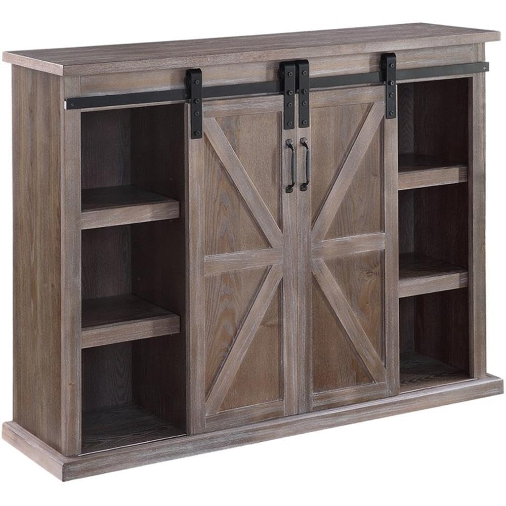 Acme Orabella 2-Door Wooden TV Stand in Rustic Natural