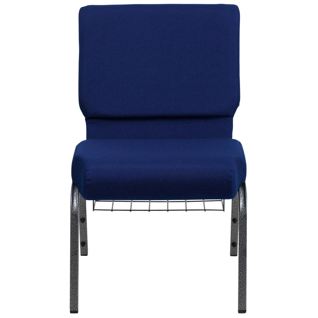 Flash Furniture 21'' Extra Wide Navy Blue Fabric Church Chair