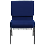 Flash Furniture 21'' Extra Wide Navy Blue Fabric Church Chair