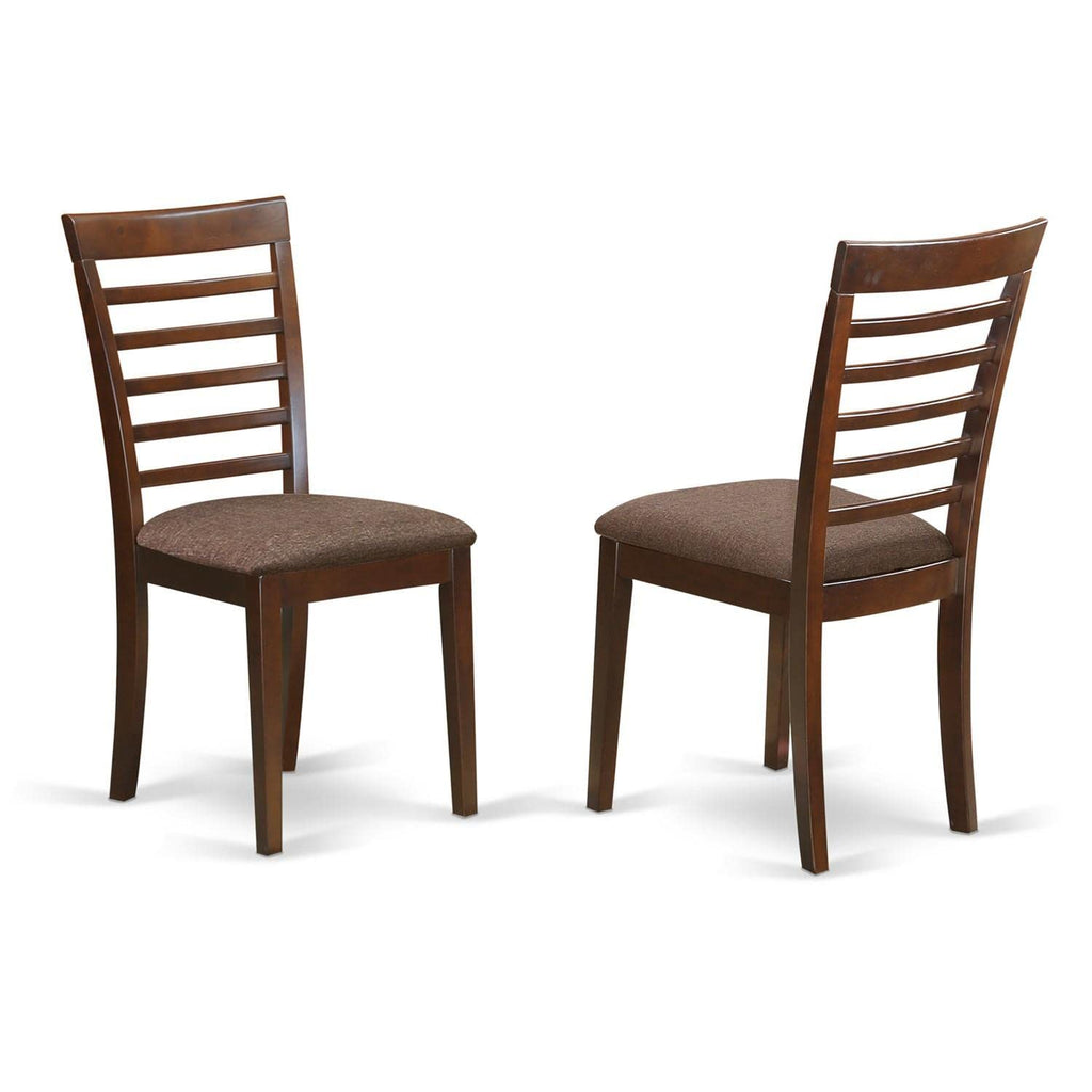 East West Furniture OXML5-MAH-C 5 Piece Set for 4 Includes a Square Kitchen Table and 4 Linen Fabric Dining Room Chairs, 36x36 Inch