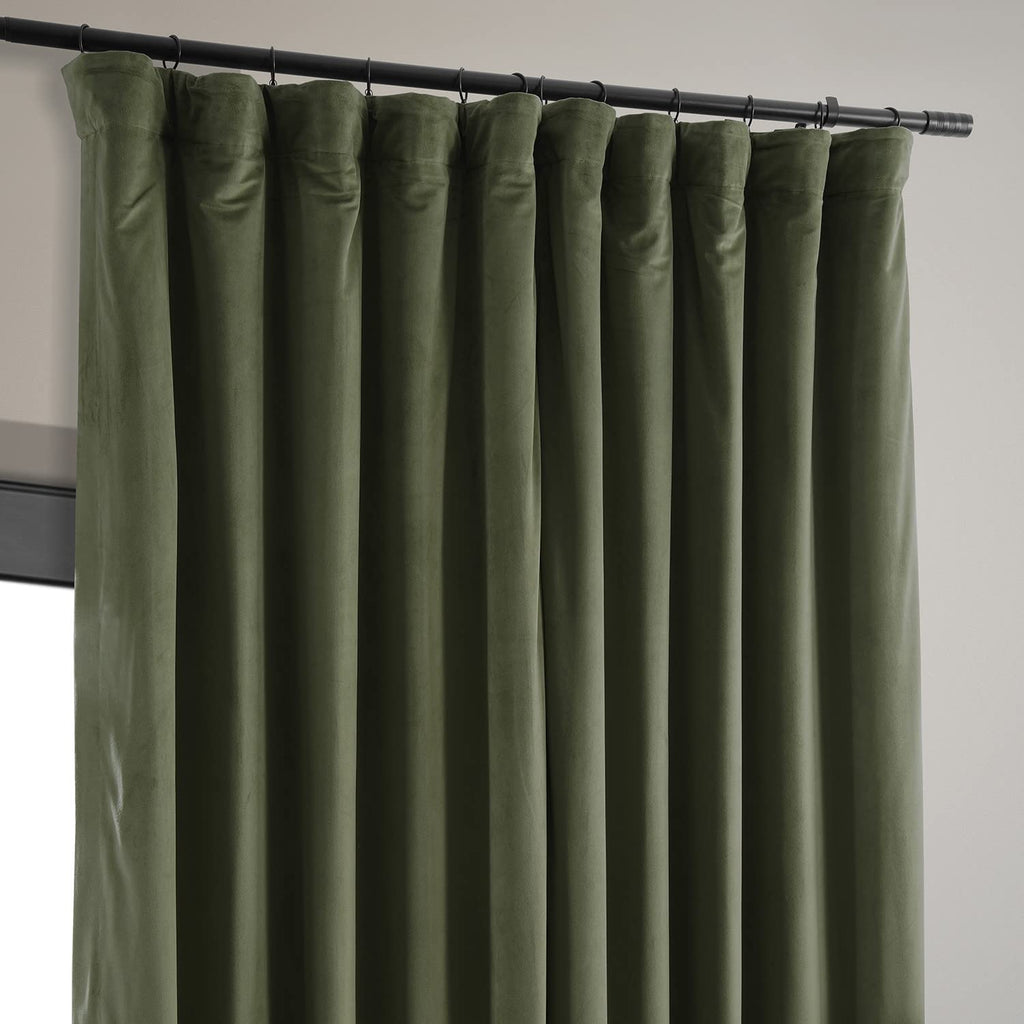 Hpd Half Price Drapes Signature Velvet Thermal Blackout Curtains For Living Room 84 Inch Long (1 Panel) Rod Pocket Insulated Blackout Curtains For Bedroom Window Curtains, 100W X 84L, Hunter Green