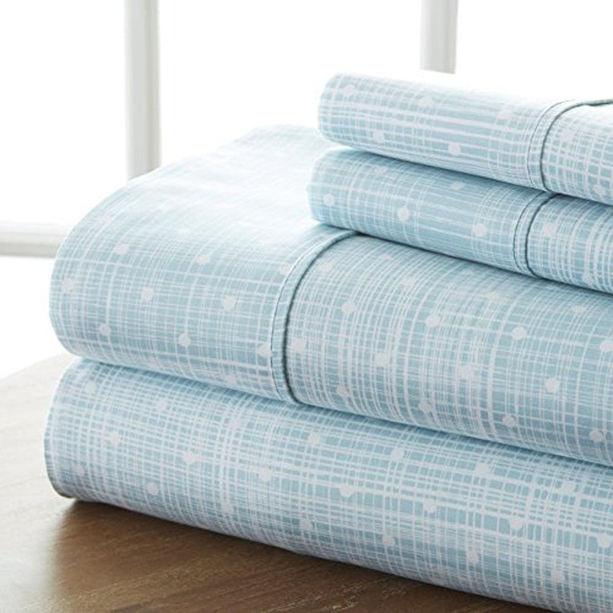 Linen Market 4 Piece California King Bedding Sheets Set (Aqua Polka) - Sleep Better Than Ever With These Ultra-Soft & Cooling Be