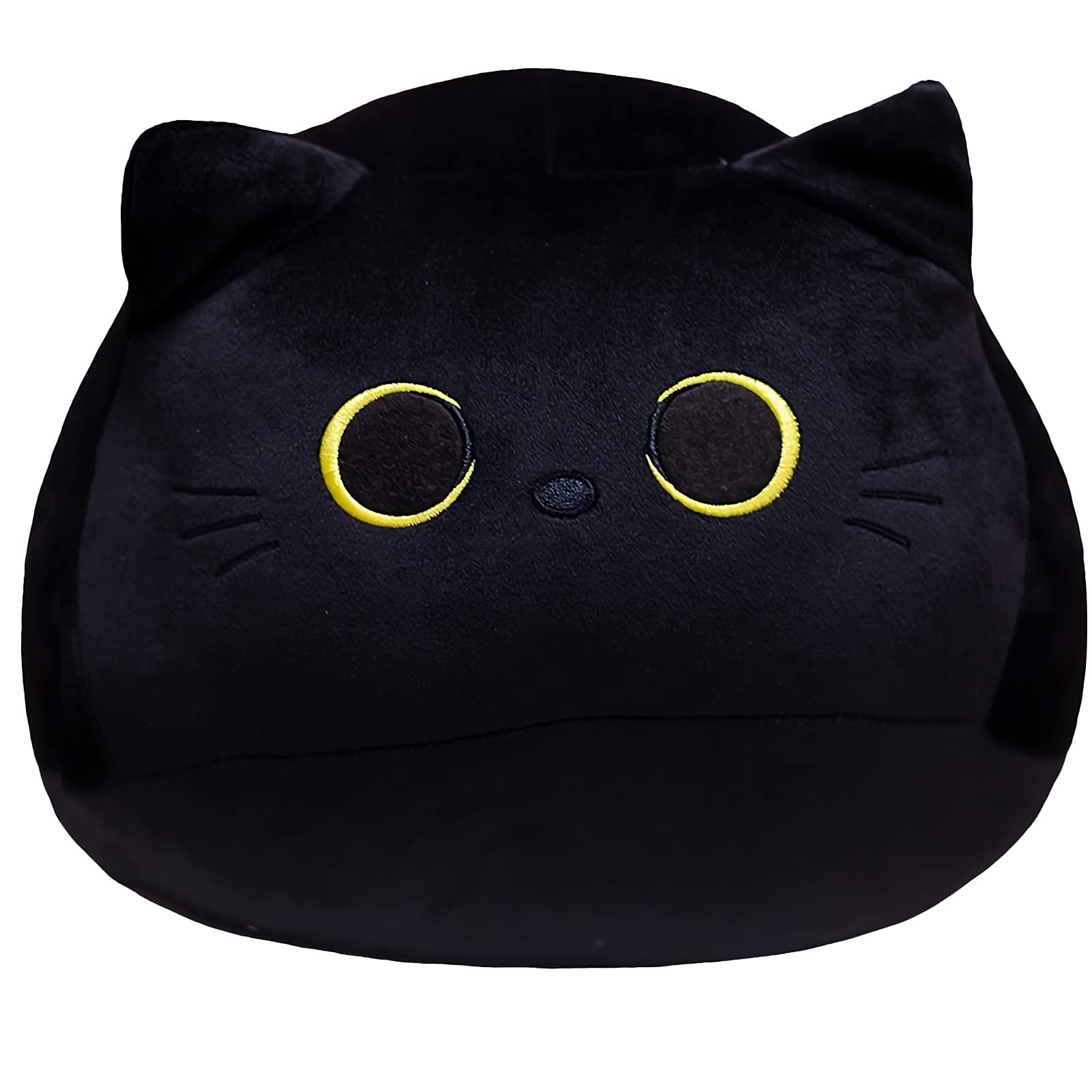 AudeRhine 16' Black Cat Plush Toys, Cute Cat Pillow Soft Baby Plushies for Kids, Cat Stuffed Animals Kawaii Plush Toys Gift for
