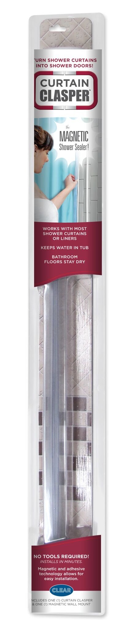 Ginsey Curtain Clasper Magnetic Shower Curtain Sealer
