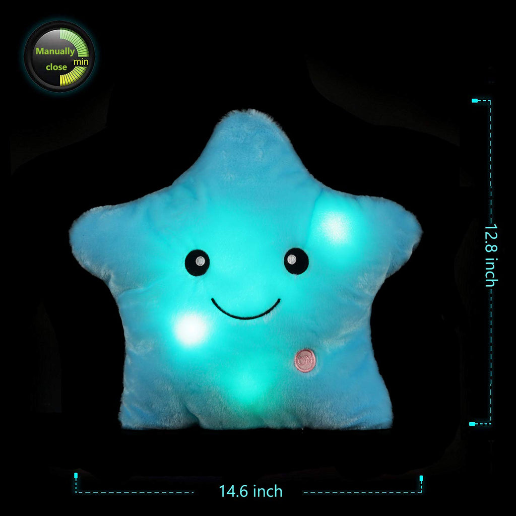 Sofipal Led Twinkle Star Shaped Plush Pillow, Creative Night Light Glowing Cushions Plush Stuffed Toys Gifts For Kids, Decoratio