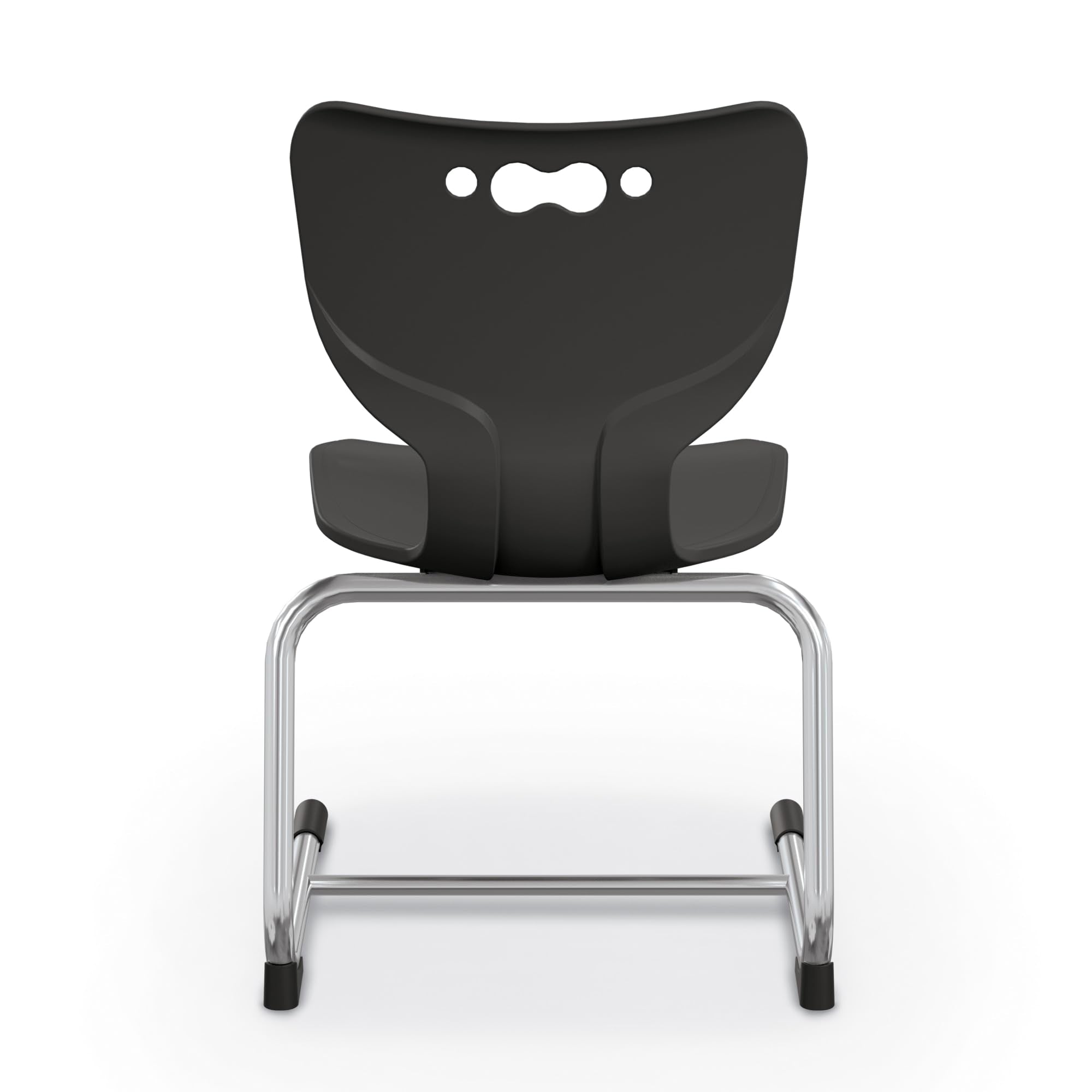 Mooreco 53216-1-Black: Hierarchy Cantilever School Chair, 16&Quot; Height, Chrome Frame, Black Shell