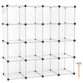 C&Ahome Cube Storage Organizer, 16-Cube Shelves Units, Plastic Storage Cubes, Diy Closet Organizer, Modular Closet Storage Shelves Ideal For Home, 48.4' L × 12.4' W × 48.4' H Transparent Sum3016W
