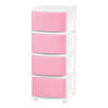 IRIS USA Plastic Drawer Storage Organizer, 4-Drawers, for Classroom Art Supplies Bathroom Dorm Bedroom Laundry Room, Slim Narrow