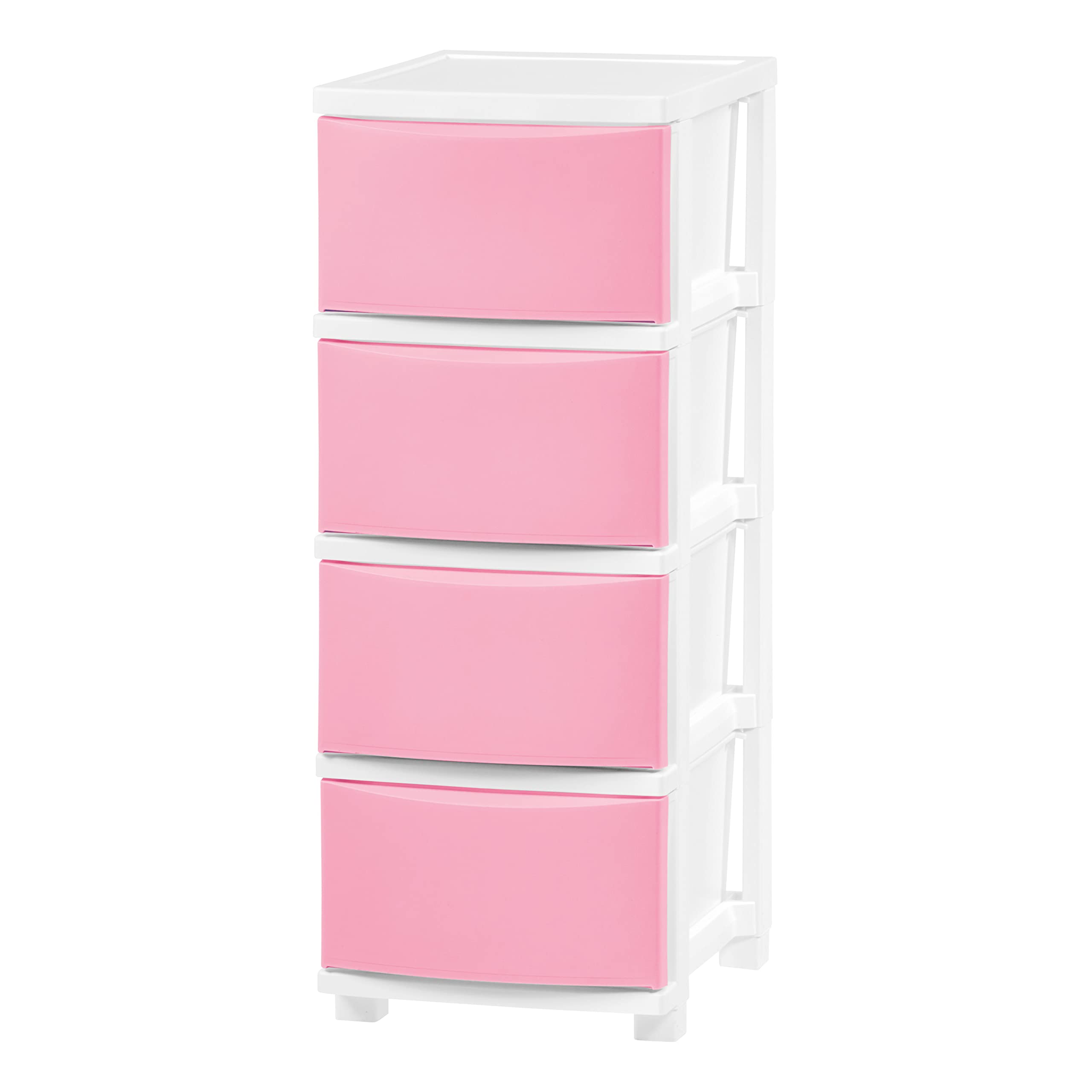 IRIS USA Plastic Drawer Storage Organizer, 4-Drawers, for Classroom Art Supplies Bathroom Dorm Bedroom Laundry Room, Slim Narrow