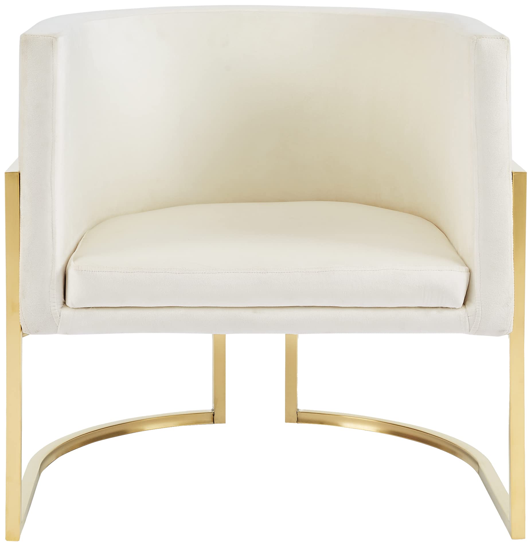 Crosley Furniture Willow Velvet Accent Chair, Creme and Gold