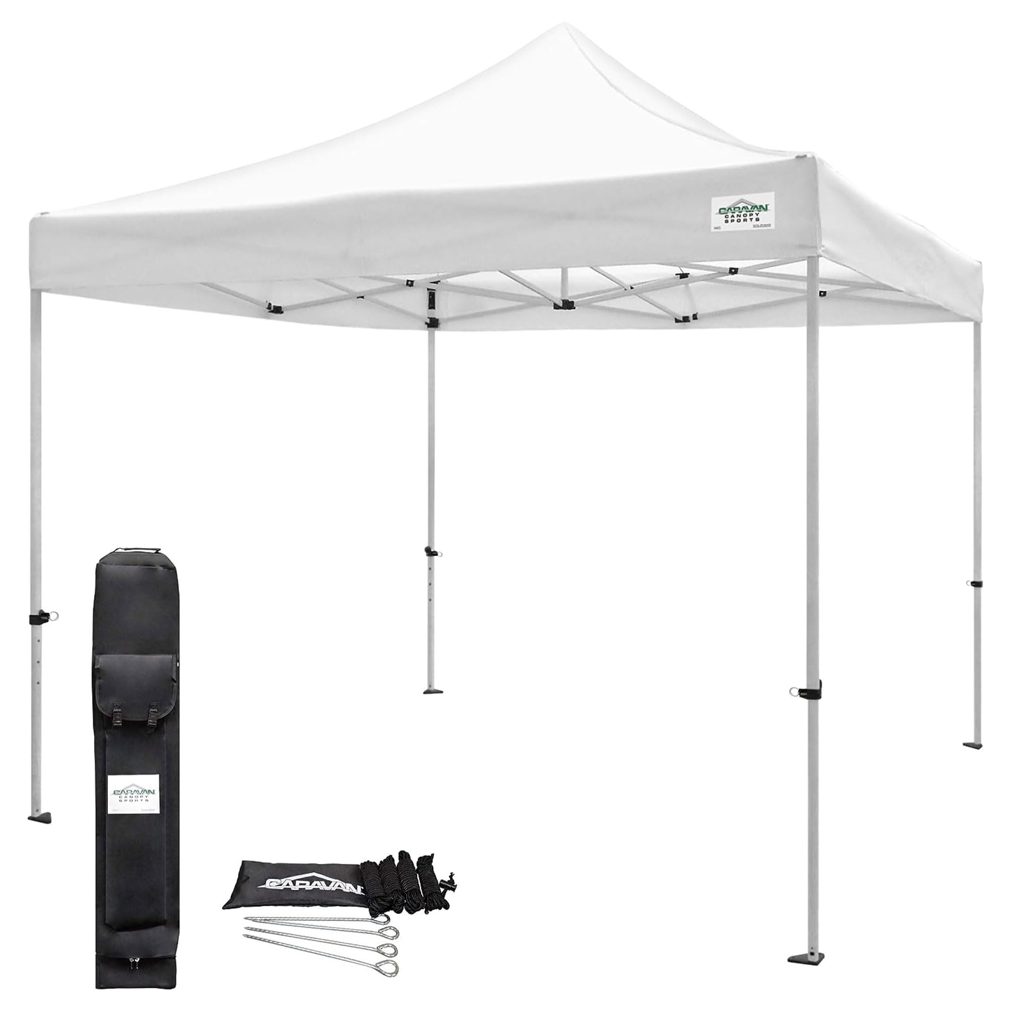 Caravan Canopy Titanshade 10 By 10 Foot Steel Frame Straight Leg Portable Instant Outdoor Canopy For Sun Shade, Beach And Tailga