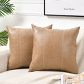 Fancy Homi Tan 26x26 Pillow Covers Set of 2, Euro Pillow Covers, Big Throw Pillow Covers for Couch Bed Bedroom Living Room, Taup