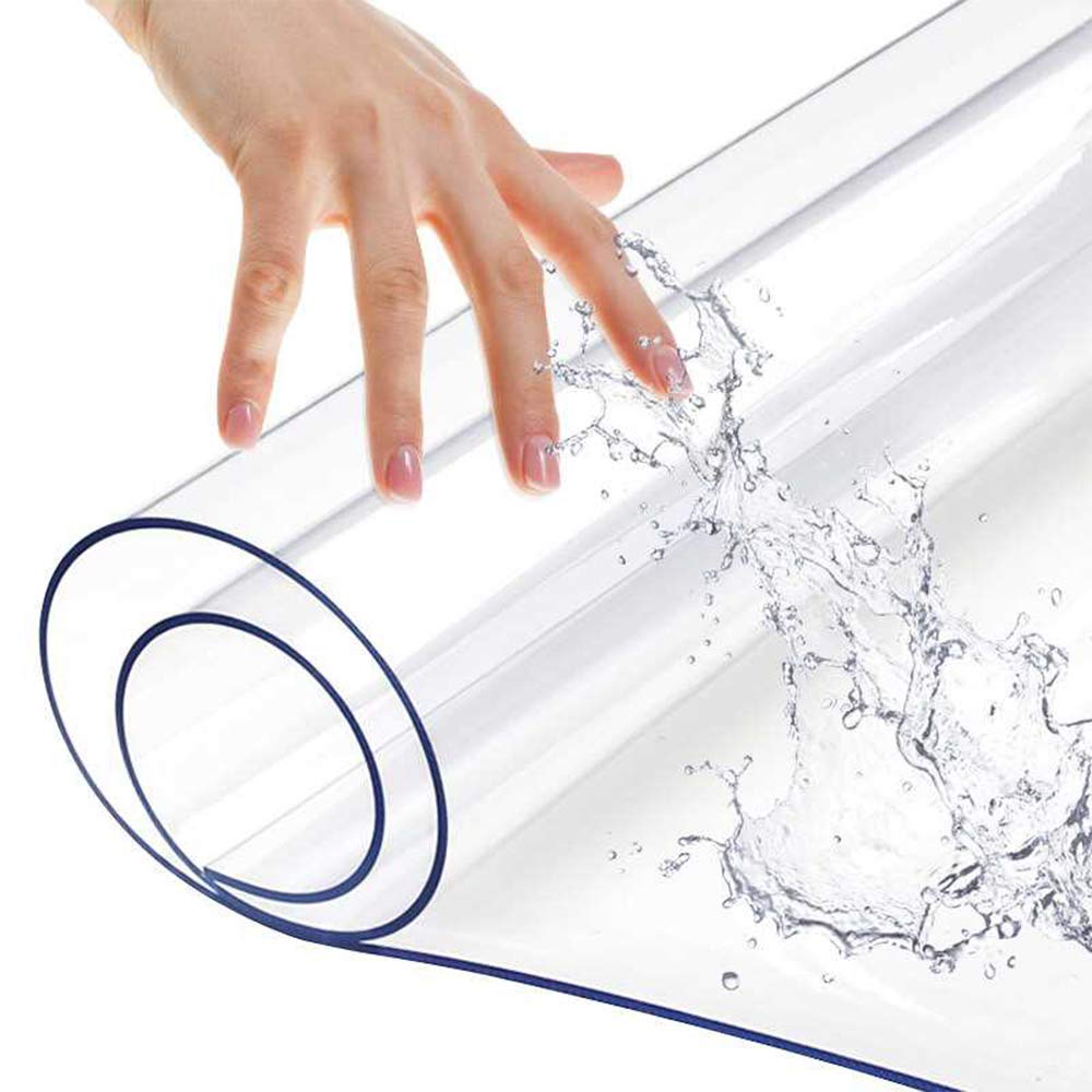 2 Sets Square Clear Table Protector Plastic Tablecloth Cover Wooden Furniture Office Desk Mat Sofa Side Bedside Table Protection