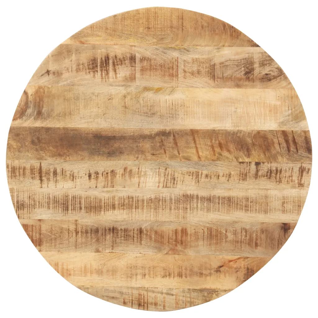 vidaXL Solid Mango Wood Table Top Home Indoor Dining Room Kitchen Wooden Replacement Accessory Round Dining Table Top Furniture Ø27.6