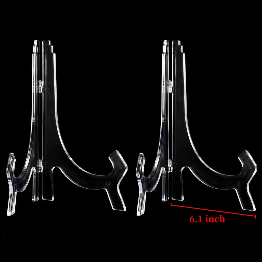 2 Pieces, 9.8 Inches Clear Acrylic Easels Display Stands/Plate Stands For Display Photos Holder Picture Frames Or Other Items At