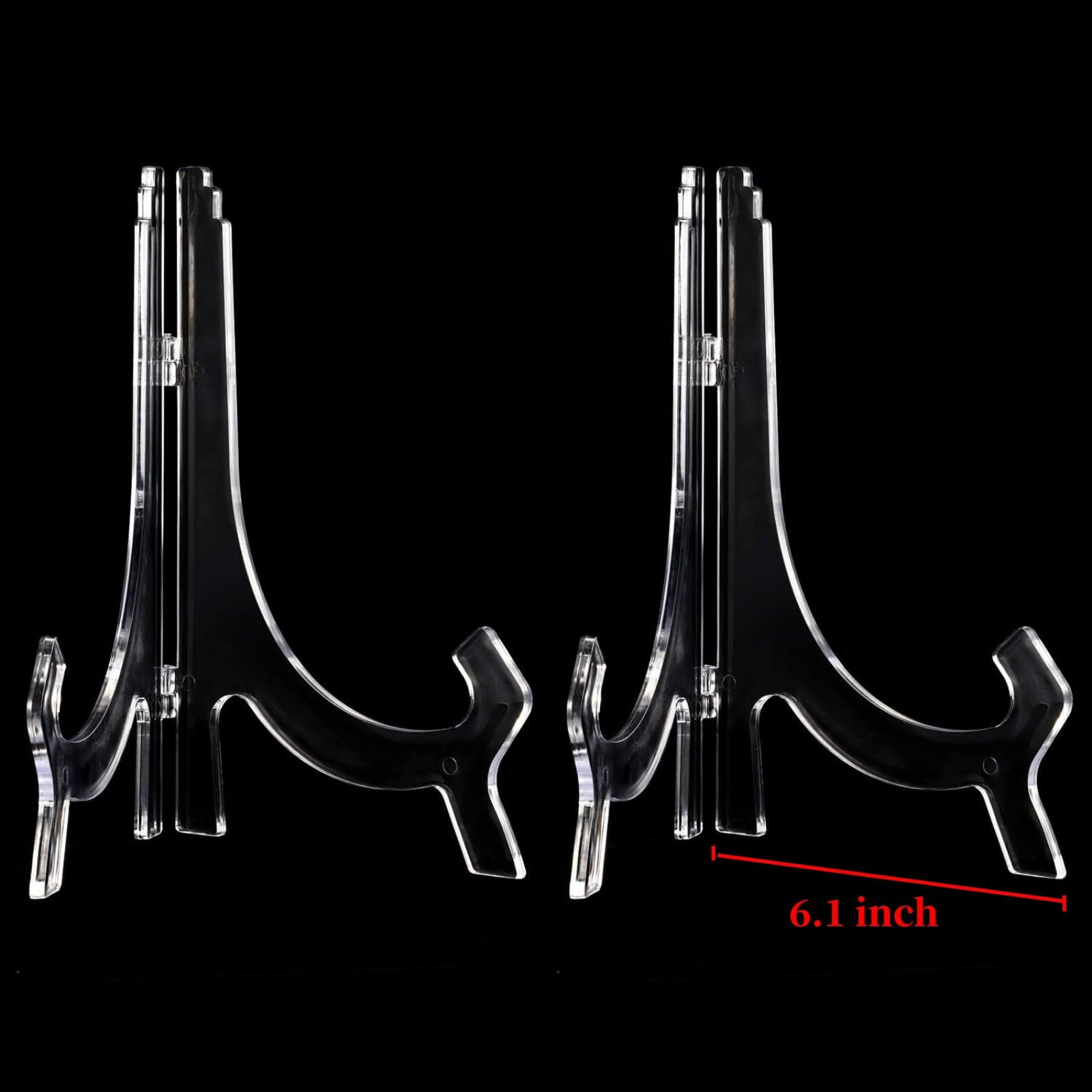 2 Pieces, 9.8 Inches Clear Acrylic Easels Display Stands/Plate Stands For Display Photos Holder Picture Frames Or Other Items At
