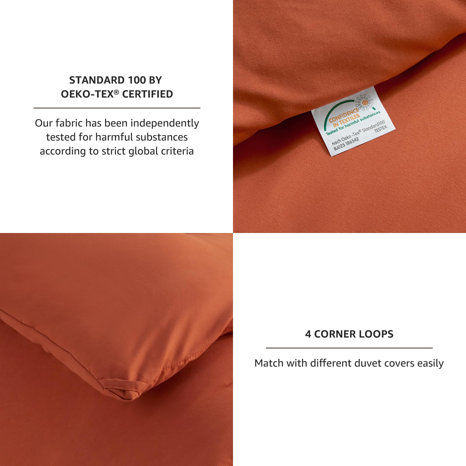 Cozylux Terracotta Comforter Set Twin/Twin Xl Size, 2 Pieces Twin Extra Long Solid Burnt Orange Breathable Boho Style Bedding Sets, Luxury Soft Comforter All Season(1 Comforter & 1 Pillowcase)