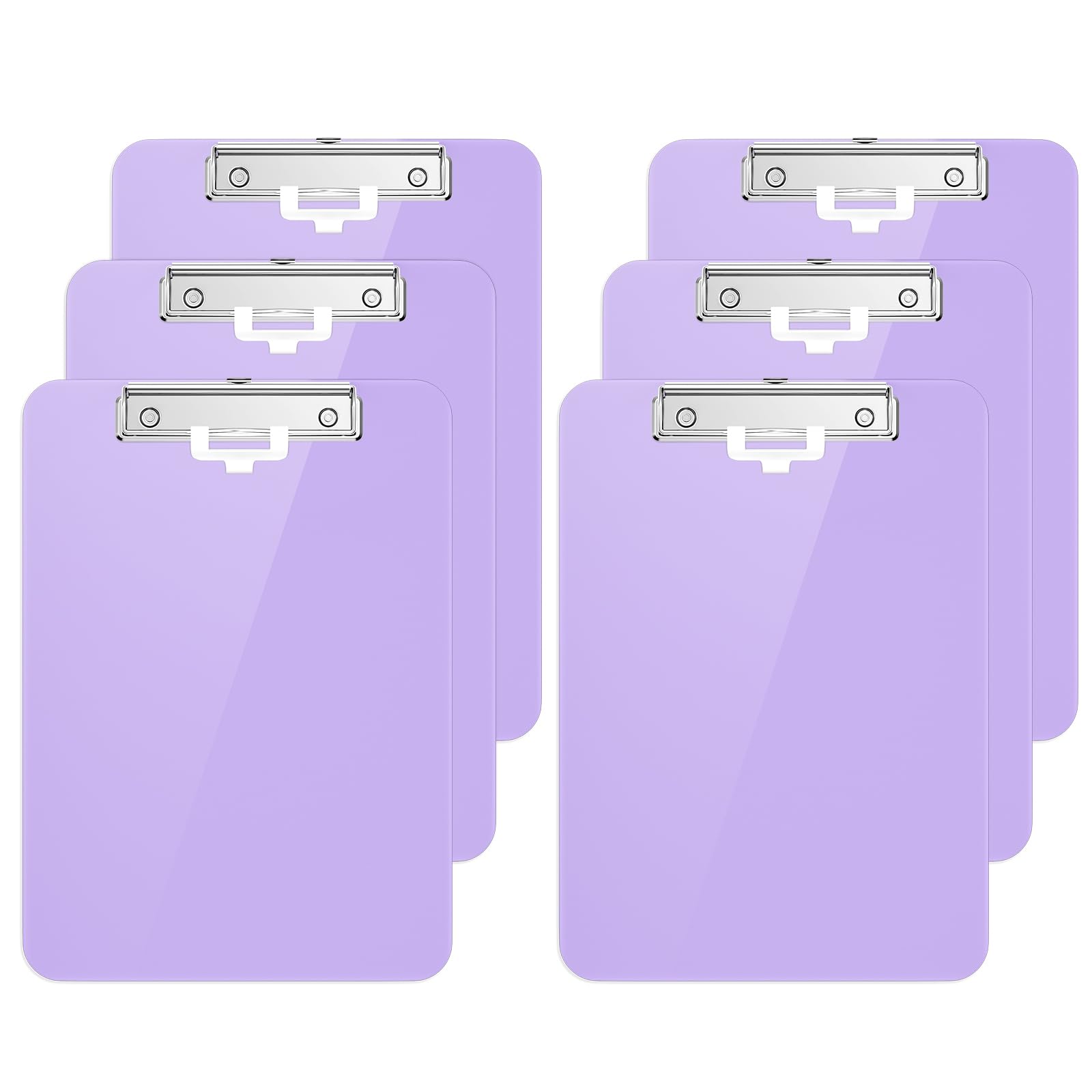 Hongri Plastic Clipboards Set Of 6, Purple Clipboard Standard A4 Letter Size Clipboards For Nurses, Students And Office, Clipboa