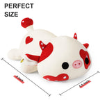 Onsoyours Cute Cow Plushie, Soft Stuffed Mushroom Cow Squishy Plush Animal Toy Pillow For Kids (Red Mushroom Cow, 9')