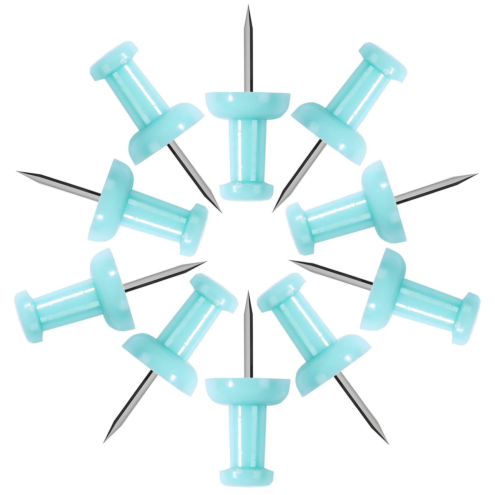 Vapker Push Pins Tacks 120Pcs Solid Lightblue Thumb Tacks Larger Size Pin Map Tacks Plastic Head With Steel Point For Bulletin B