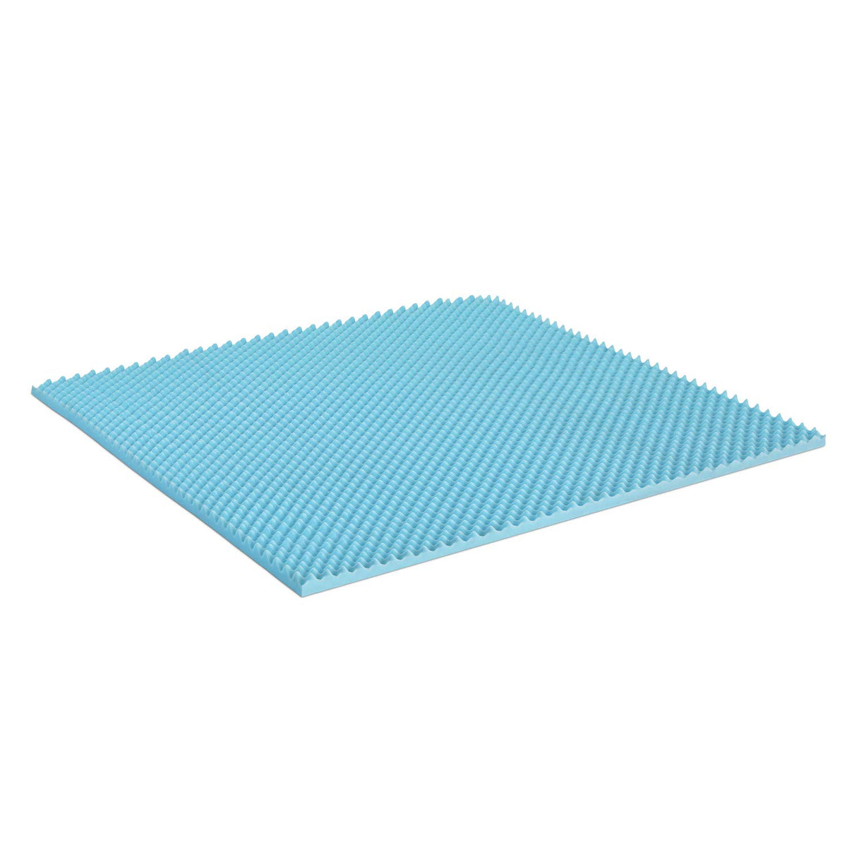 Furinno Angeland 2-Inch Egg Crate Gel HD Foam Mattress Topper, King, Blue