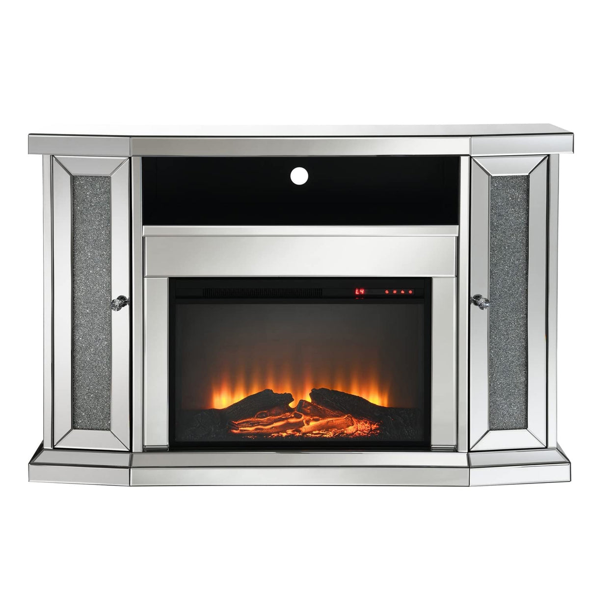 Global Furniture Usa Mirrored Glam Fireplace