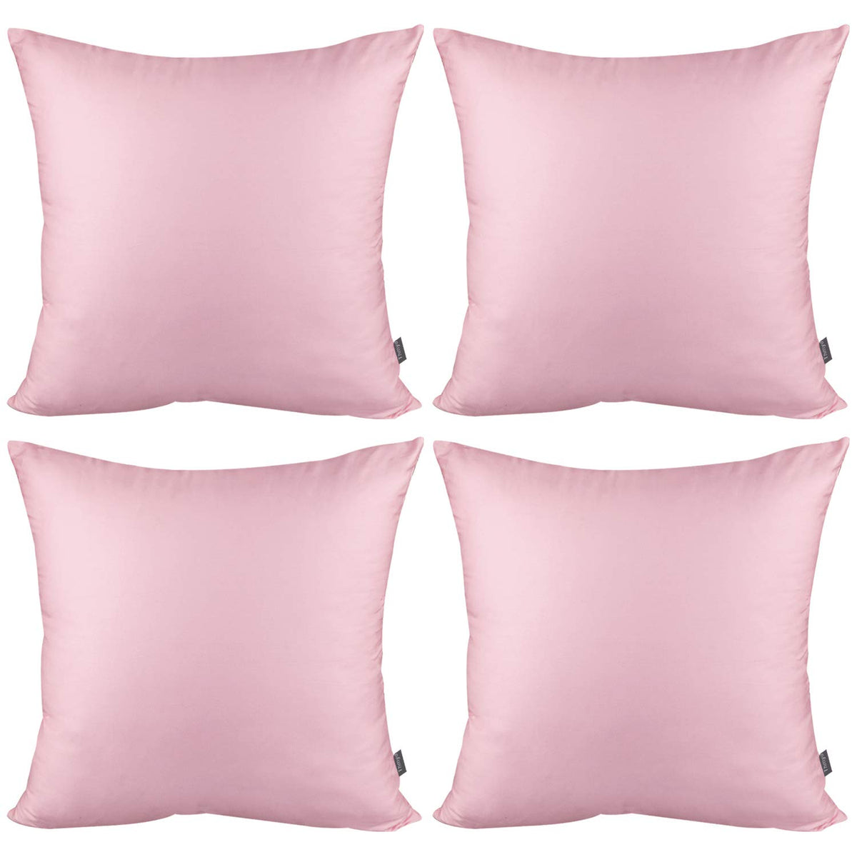 4-Pack 100% Cotton Comfortable Solid Decorative Throw Pillow Case Square Cushion Cover Pillowcase Sublimation Blank Pillow Covers(Cover Only,No Insert)(20X20Inch/50X50Cm, Pink)