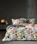 Castiqa 7D Digital Print Glace Cotton Fabric Ac Comforter Set (1Comforter 1Bedsheet 2Pillow Covers) (Design V)