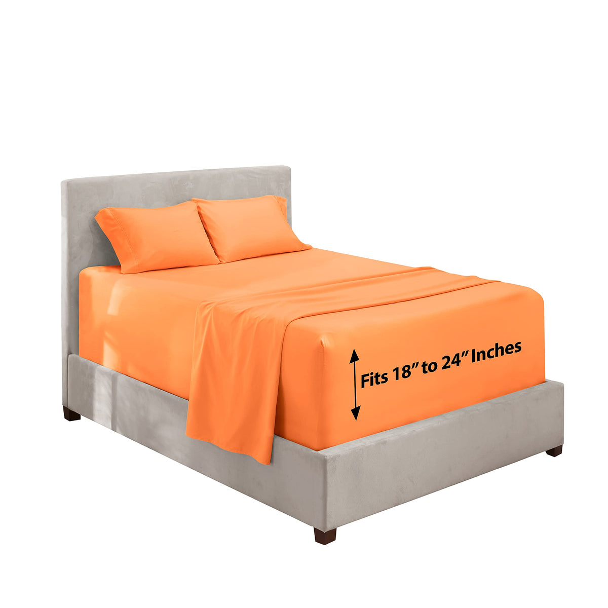 Hearth & Harbor Extra Deep Pocket California King Sheets - 4 Piece Hotel Luxury California King Sheet Set Fits Up To 24' Mattre