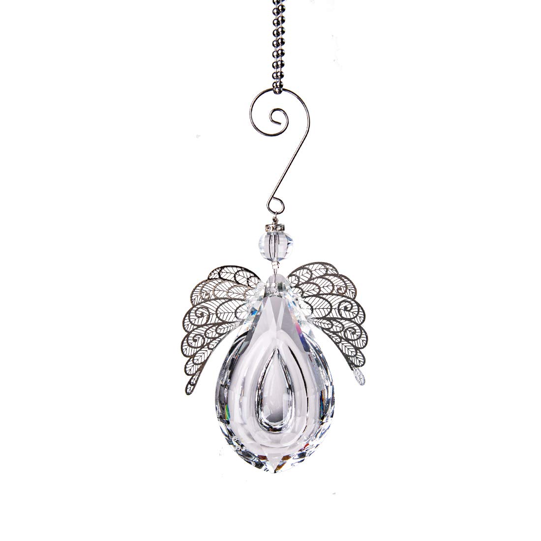 Clear Glass Angel Crystal Prism Pendant Suncatcher For Windows Outdoor Garden Hanging Decor Gifts For Women Mom Children