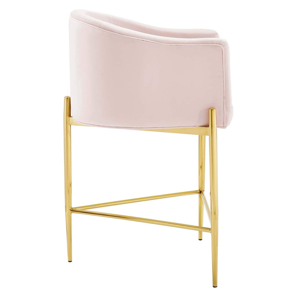 Modway Savour Tufted Performance Velvet Counter Stool, Pink