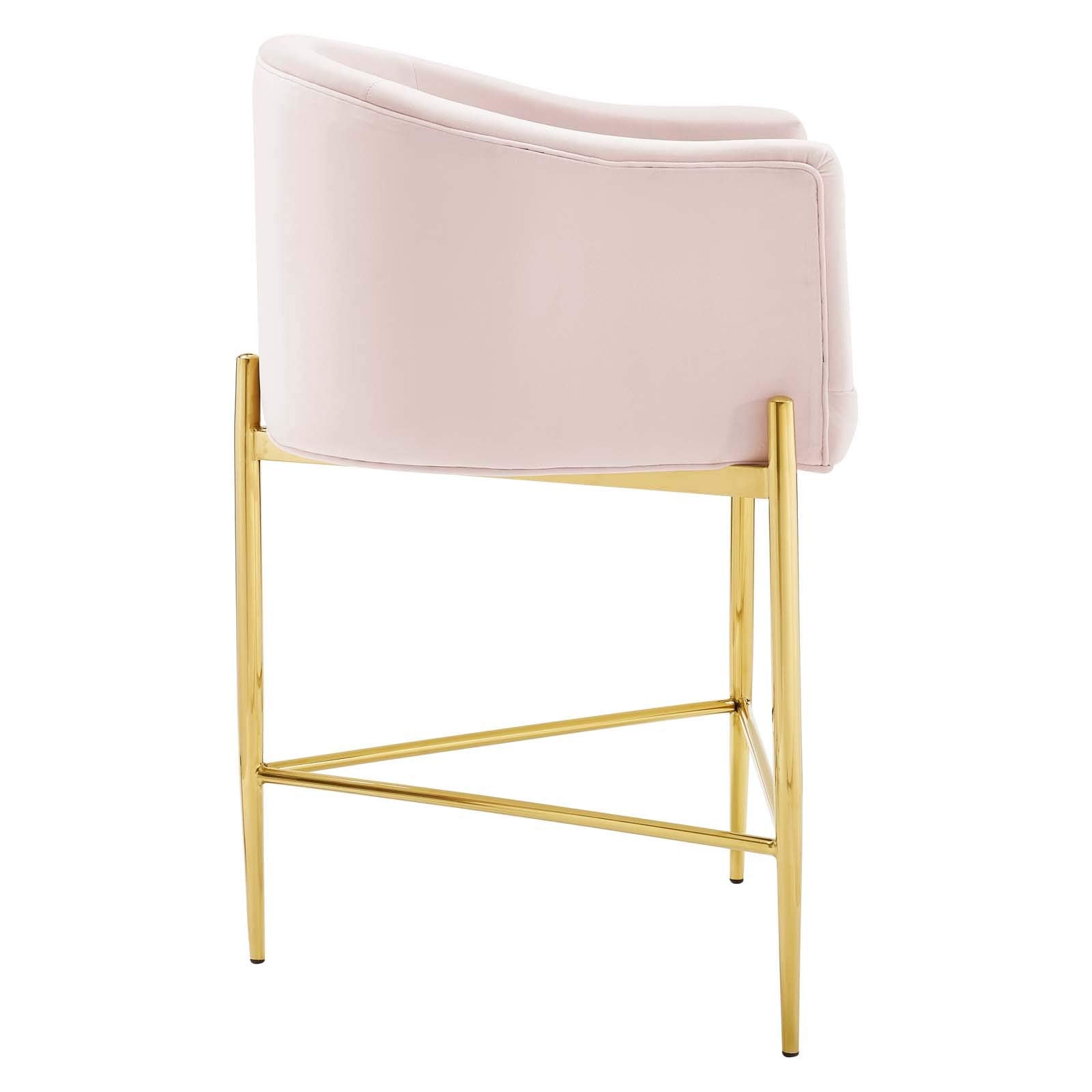Modway Savour Tufted Performance Velvet Counter Stool, Pink