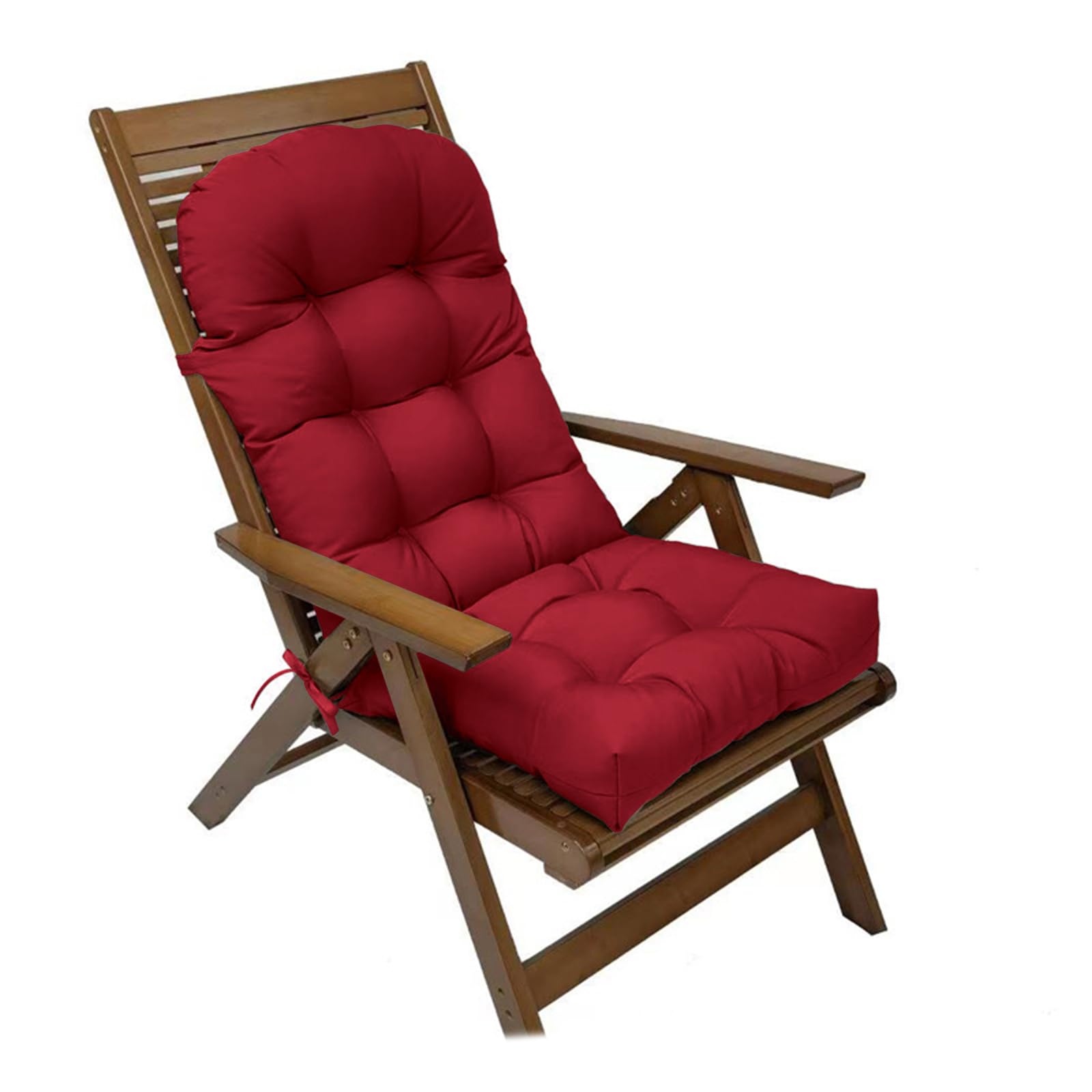 Outdoor Adirondack Chair Cushion Wine Red Waterproof Rocking Chair Cushions Thicken High Back Glider Rocker Pad Of Upper And Low