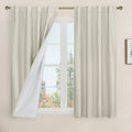 LAMIT Full Blackout Window Linen Curtains for Bedroom, 54 Inches Thermal Bedroom Drapes Back Tab and Rod Pocket Privacy Protecte