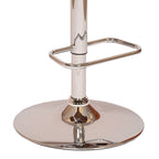 HomeRoots Chrome Metal, Walnut Vaneer, Leatherette Black Upholstered Chrome Base Adjustable Bar Stool