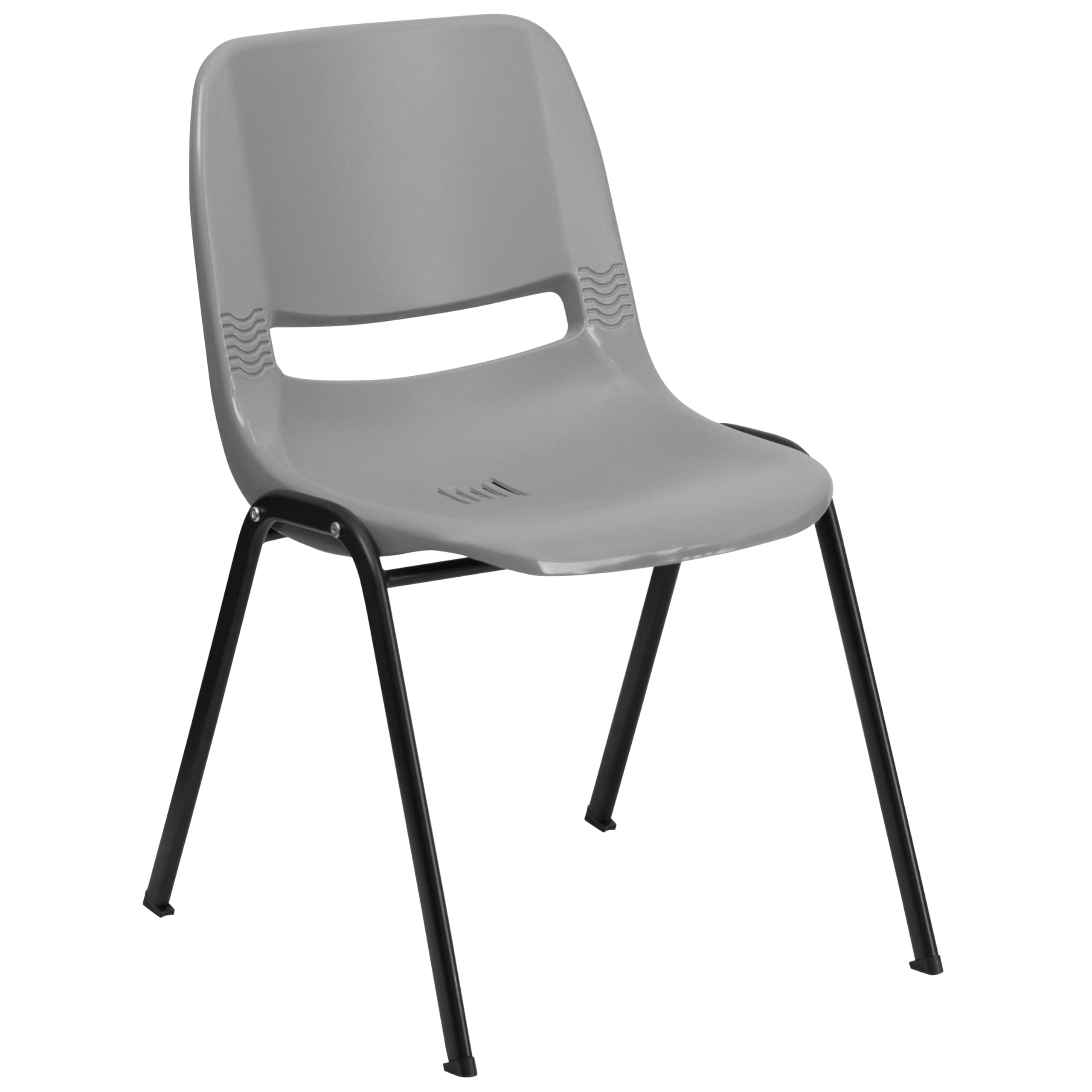 Ergonomic Shell Stack Chair, Gray, Plastic - Lot Of 4