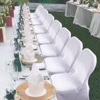 Babenest Spandex Folding Chair Covers - 30Pcs Upgraded Universal Stretch Washable Fitted Chair Slipcovers Protector For Wedding, Holidays, Banquet, Party, Easter Celebration (White)