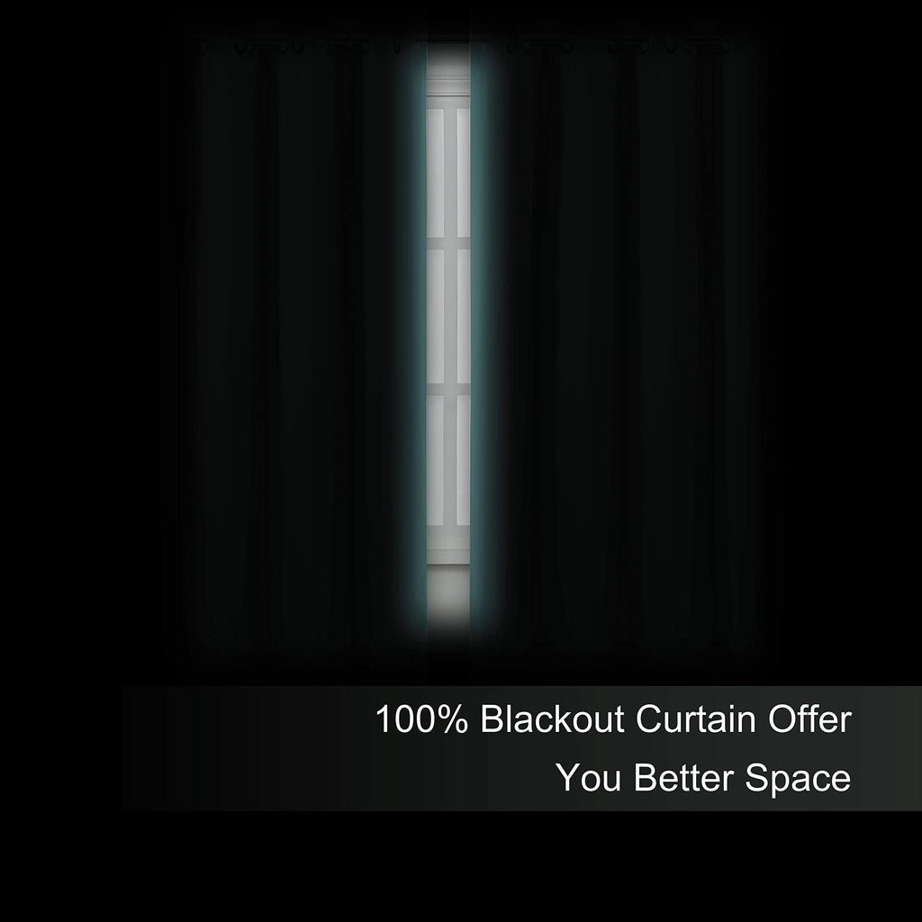 Lemomo 100% Blackout Curtains 52 X 63 Inch/Sea Teal Curtains 2 Panels With Black Lining Room Darkening Thermal Insulated Bedroom