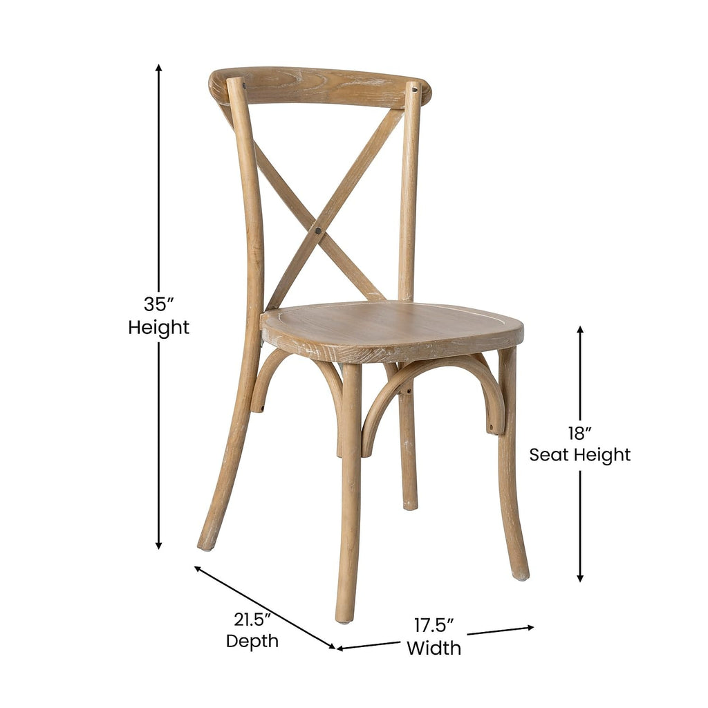 Flash Furniture Advantage Natural With White Grain X-Back Chair