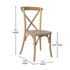 Flash Furniture Advantage Natural With White Grain X-Back Chair