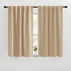Nicetown Window Treatment Curtains Room Darkening Drapes - (Biscotti Beige Color) 42 Width X 40 Drop Each Panel, 2 Panels Set, Curtains And Draperies For Kitchen