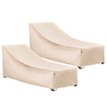 F&J Outdoors Waterproof UV Resistant Heavy Duty Patio Chaise Lounge Chair Cover, 2Pack, 79Lx30Wx30H, Beige