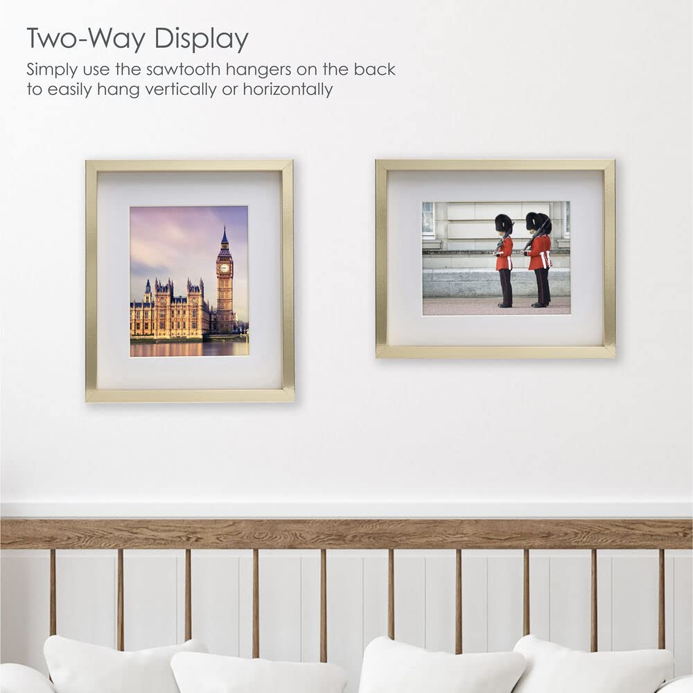 Mikasa Gold Gallery Frame - 11x14 Matted to 8x10, Elegant Gold Finish, Model 5247757