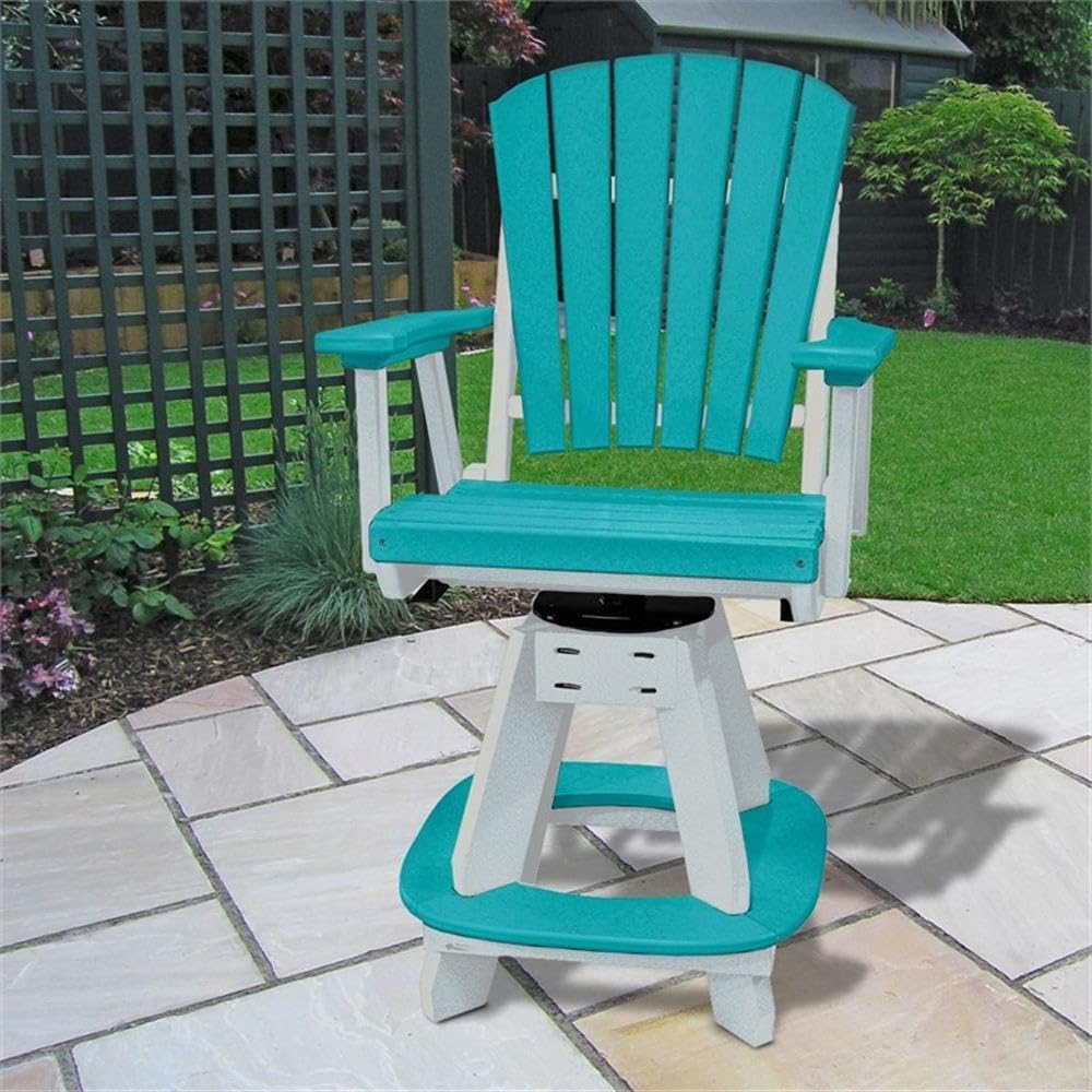 American Furniture Classics OS Home and Office Model 130-C-ARW Arm Aruba Blue on a White Base Counter Height Swivel Dining Chair