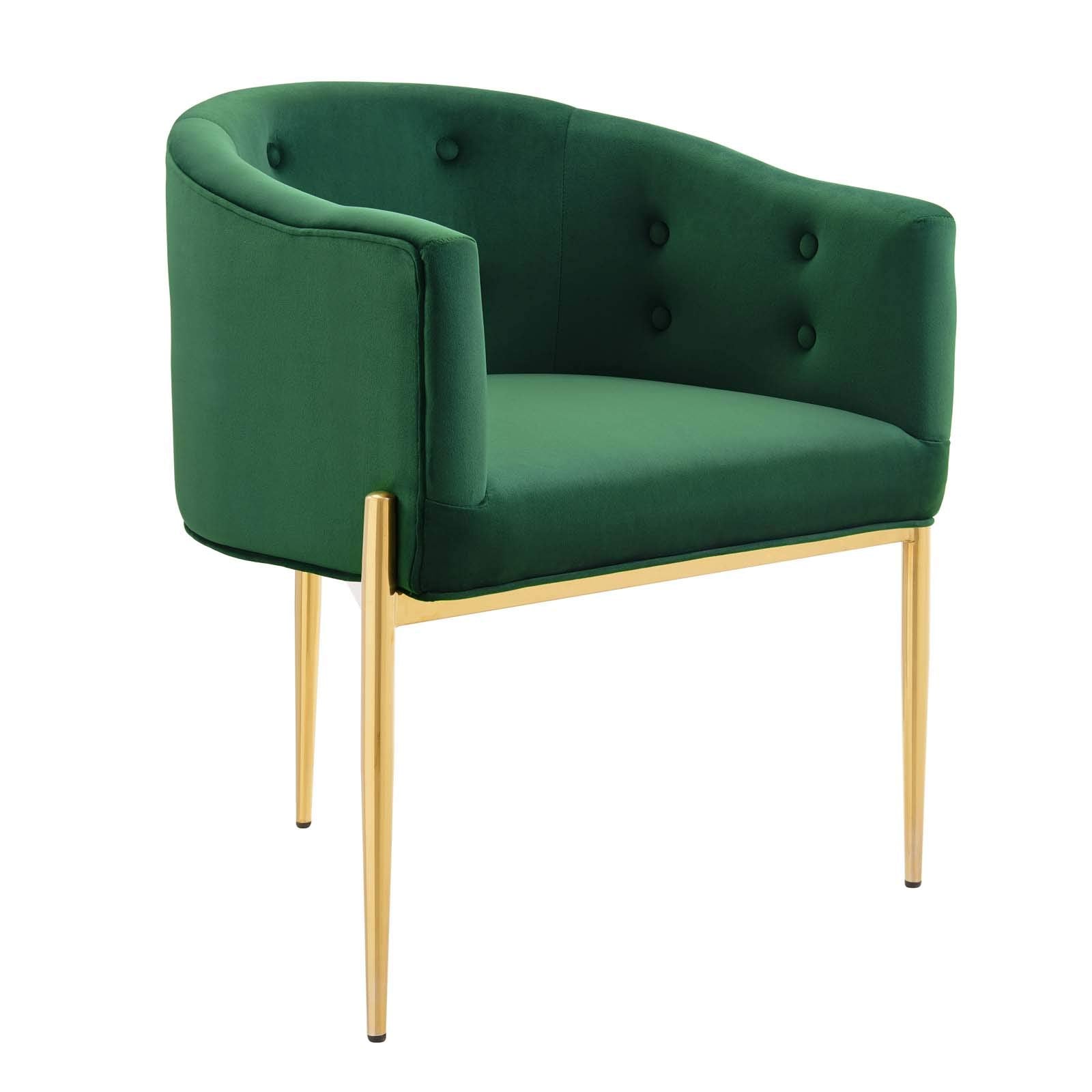 Modway Savour Tufted Performance Velvet Accent Chairs In Emerald - Set Of 2