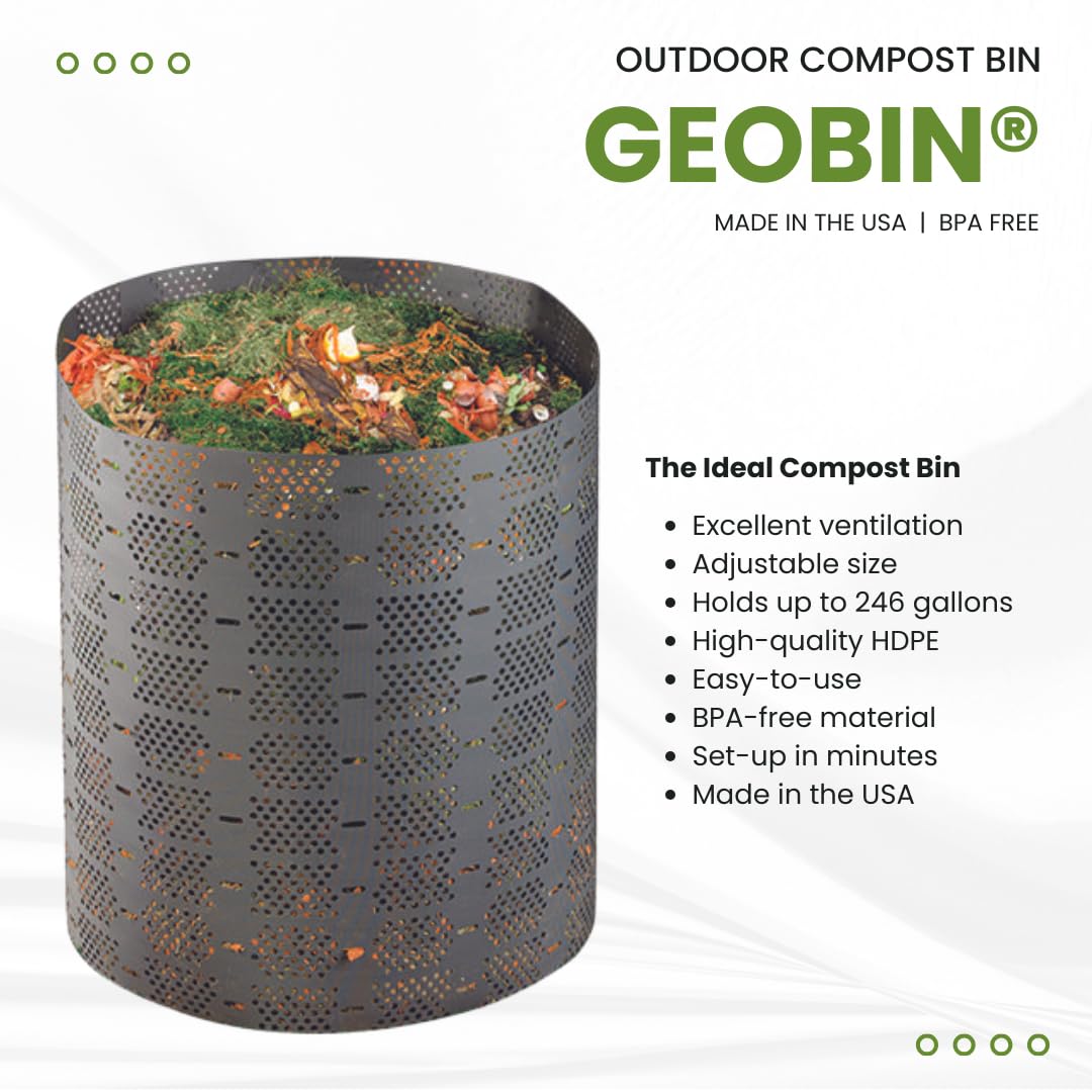 Compost Bin By Geobin - 246 Gallon, Expandable, Easy Assembly, Made In The Usa (Green)