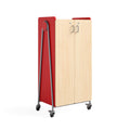 Safco Products 3935RED Whiffle Typical 15, Double Column 14-Tote 2-Shelf Doored Rolling Storage Cart with Magnetic Dry-Erase Back, Red, 60" H, Tall